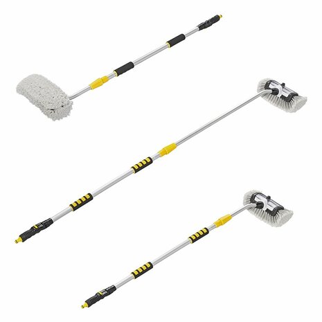 Wasborstel 3D met zeepreservoir telescopische steel 1,90 meter