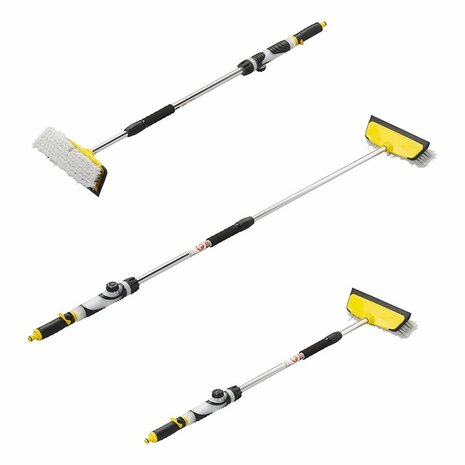 Wasborstel met wisser en zeepdispenser en telescopische steel 92-150 cm