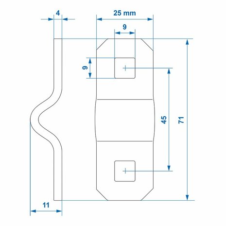 Montagebeugel voor D-ring 6mm x10 stuks