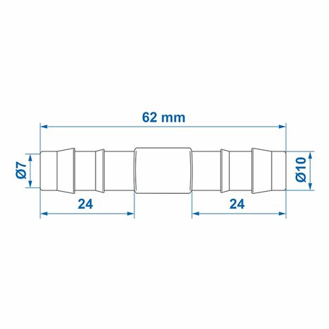 Slangtule recht 10mm per stuk
