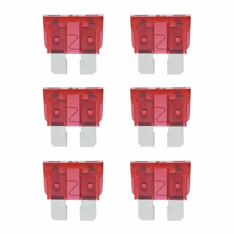 Steekzekeringen standaard 10A rood 6 stuks in blister