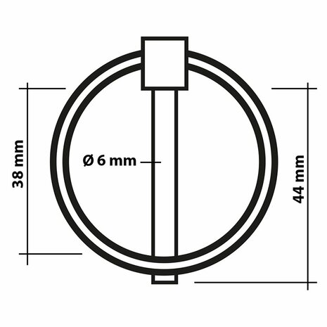 Borgpen 6mm met ring 2 stuks in blister