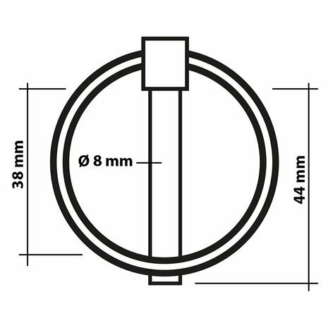 Borgpen 8mm met ring 2 stuks in blister