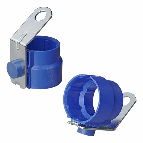 Stekkerhouder kunststof blauw