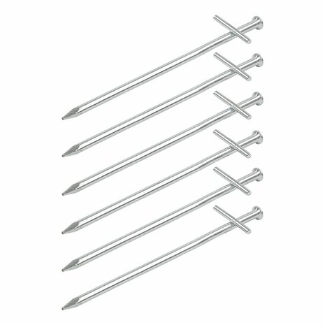 Rotspen 17cm metaal met aangelaste dwarspen 6 stuks in polybag
