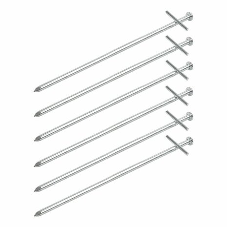 Rotspen 23cm metaal met aangelaste dwarspen 6 stuks in polybag
