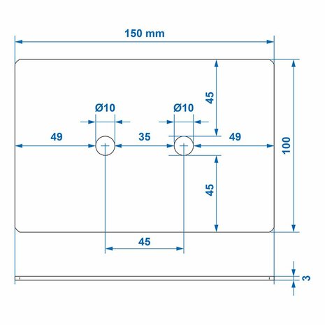 Montageplaat voor 342136 en 342133 in blister