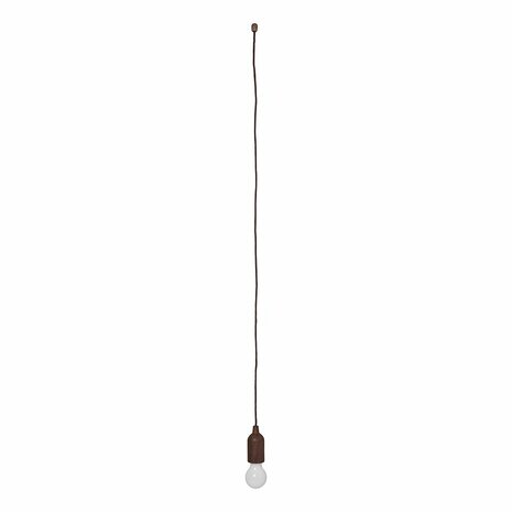 Retro lamp hout motief met koord 90cm