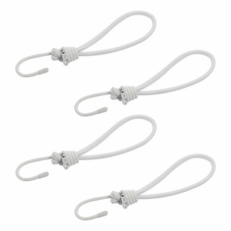 Tentspanner elastisch wit met haak 4 stuks in blister