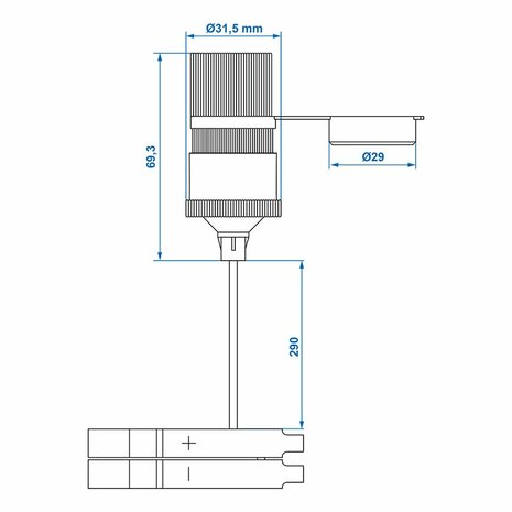 Sigarettenaanstekerdoos met accuklemmen 12V/24V-16A in blister