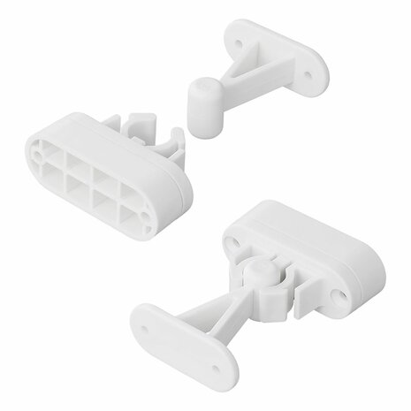 Deurvanger met flexibele klem wit 2-delig