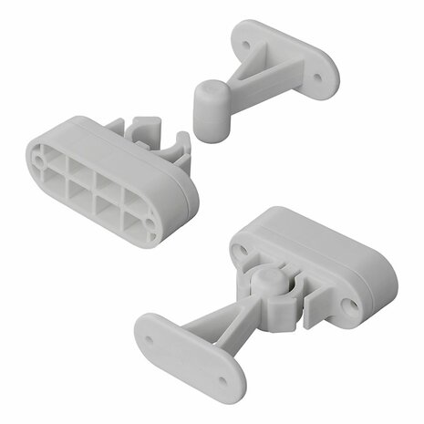 Deurvanger met flexibele klem grijs 2-delig