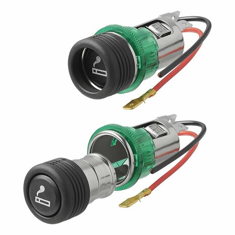 Sigarettenaansteker inbouw-doos met verlichting 12V/24V