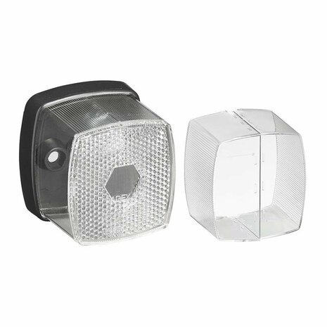 Markeringslamp wit 66x62mm met reflector