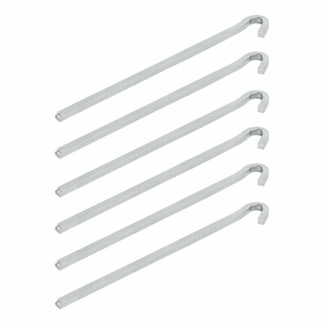 Rotspen 22cm metaal vierkant 6 stuks in polybag