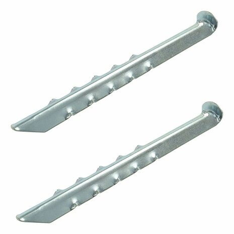 Tentharing 30cm metaal geribbeld 2 stuks in polybag