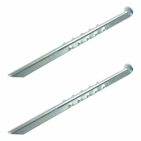 Tentharing 40cm metaal geribbeld 2 stuks in polybag