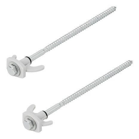 Tentharing 20cm metaal schroefbaar met kunststof haak 6 stuks in polybag