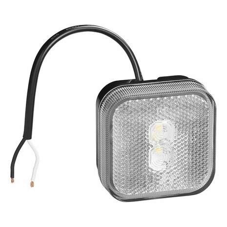 Markeringslamp 12/24V wit 65 x 65 mm LED