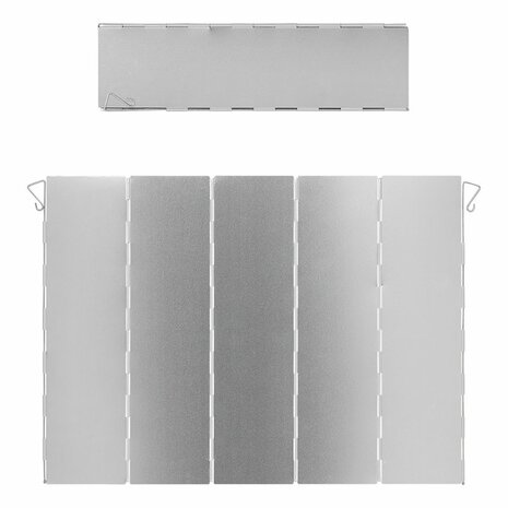 Kookwindscherm 5-delig aluminium vouwbaar 49 x 36 cm