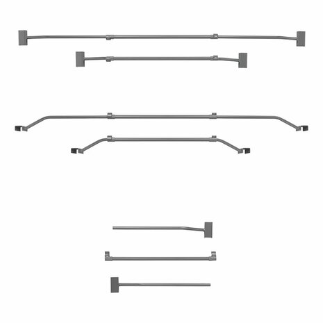 Afdekzeilbeugel metaal uitschuifbaar 100-155cm voor aanhangerzeil