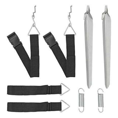 Stormband set 2x 3 m met snelsluiting 2x 70 cm
