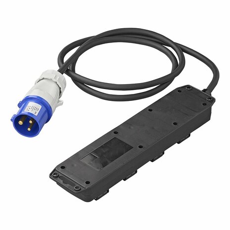 CEE 4-weg Schuko stekkerdoos 1,5M
