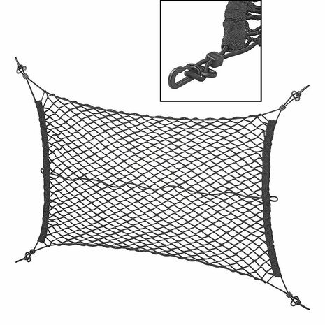 Bagagenet elastisch 80x50cm met kunststof haken NS-3