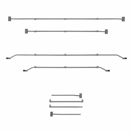 Afdekzeilbeugel metaal uitschuifbaar 140,5-208cm voor aanhangerzeil