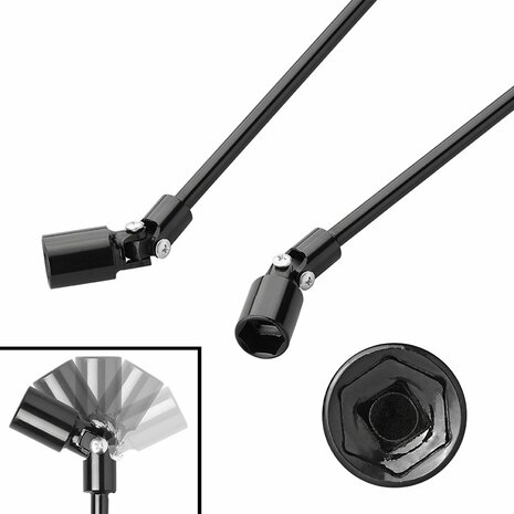 Uitdraaislinger 740 mm/19 mm met cardangewricht voor hoeksteun