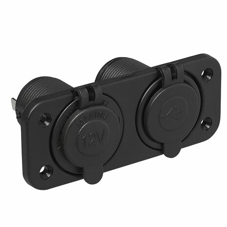Inbouw kit: stekkerdoos DIN + USB poort dubbel type A 2x2100mA