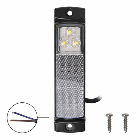 Markeringslamp 12/24V wit 126x30mm LED in blister