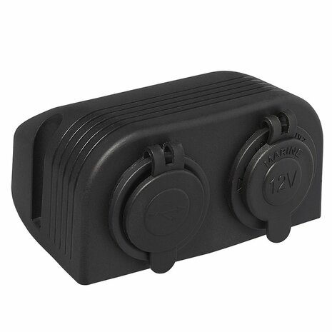Opbouw kit: stekkerdoos DIN + USB poort dubbel type A 2x2100mA