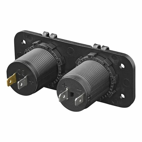 Inbouw kit: 12V stekkerdoos + USB snellader type A + C 2-weg 3A