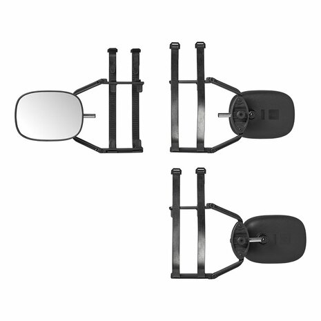 Caravanspiegel vlak glas 410 x 140 x 190 mm uitschuifbaar