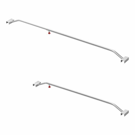 Afdekzeilbeugel aluminium uitschuifbaar 108-146cm voor aanhangerzeil