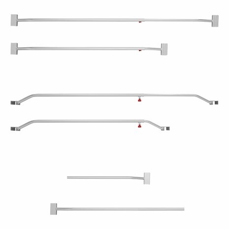 Afdekzeilbeugel aluminium uitschuifbaar 108-146cm voor aanhangerzeil