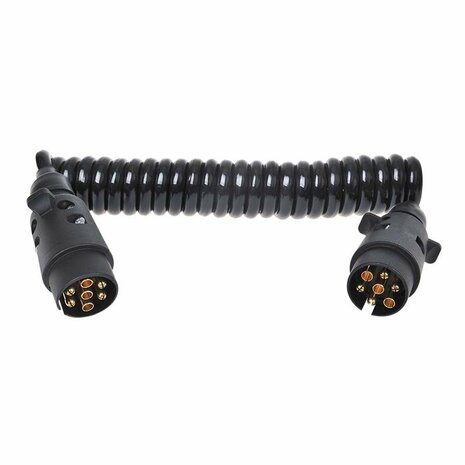 Spiraalkabel 3M met 2x stekker 7-polig PVC in blister