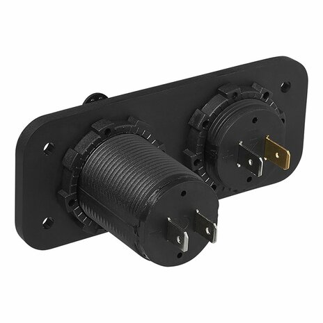 Inbouw kit: voltmeter 6-30V + USB poort dubbel type A 2x2100mA
