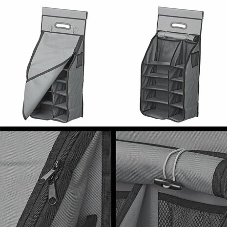 Organizer 14-vaks 40 x 78 x 26 cm met ritsvak + 7 mm keder