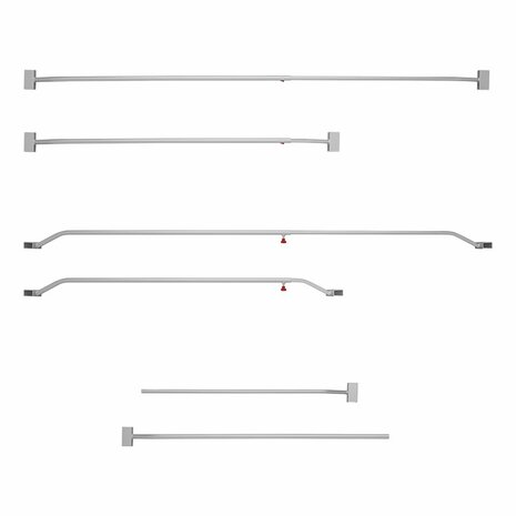 Afdekzeilbeugel aluminium uitschuifbaar 132-204cm voor aanhangerzeil