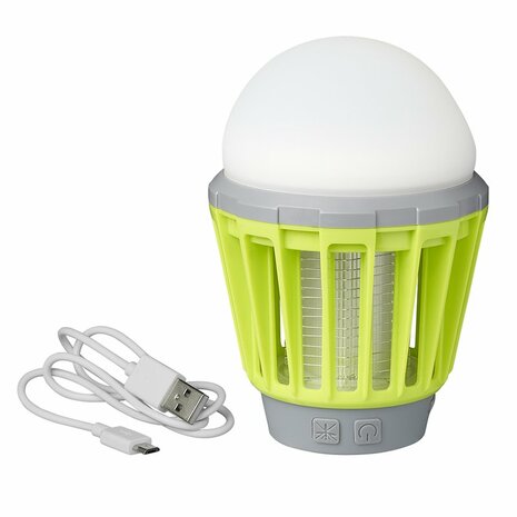 Camping- Insectenlamp 2 in 1 oplaadbaar 8,8 x 12,5 cm