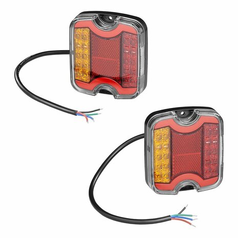Achterlicht 4 functies 105 x 95 mm LED + GLOW links