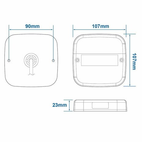 Achterlicht 12V 5 functies 107x107mm 8LED