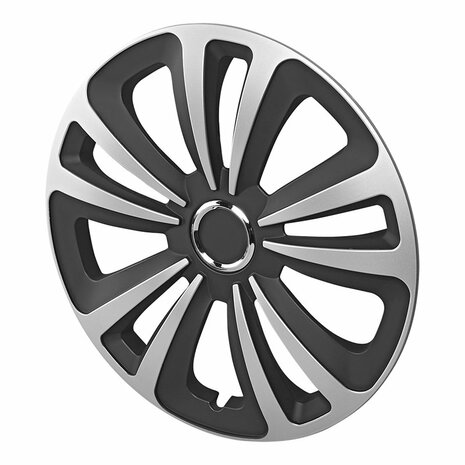 Wieldopset Terra zilver/zwart 13 inch 4 stuks in displaydoos