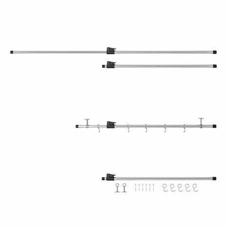 Ophangrail voor campergarage 85 - 165 cm