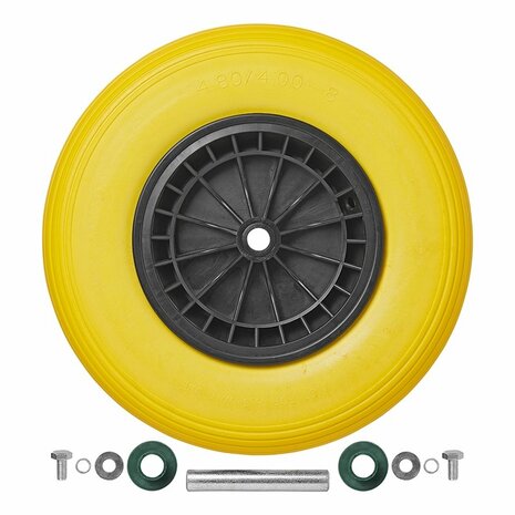 PU band met kunststof velg 16" 4.00-8 incl. as 20mm