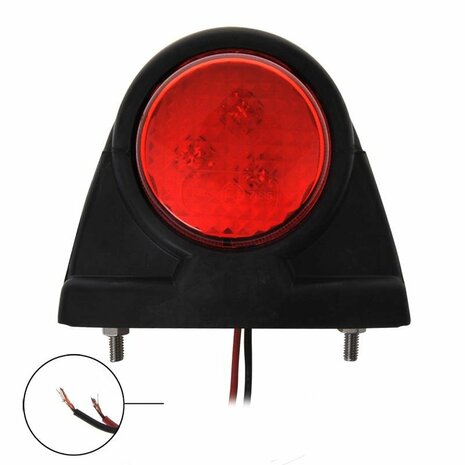 Breedtelicht 12/24V rood/wit 101x82mm LED
