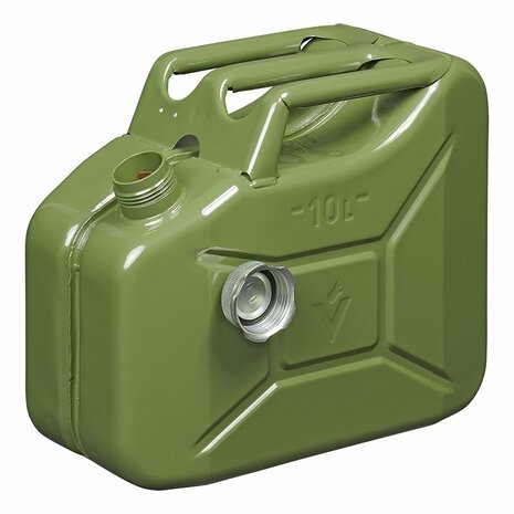 Jerrycan 10L metaal groen met magnetische schroefdop UN- TüV/GS-gekeurd