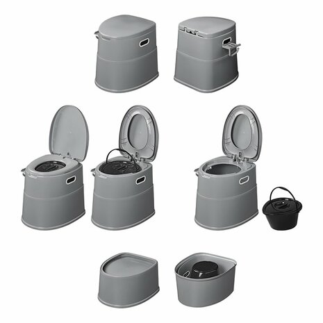 Draagbaar toilet deelbaar